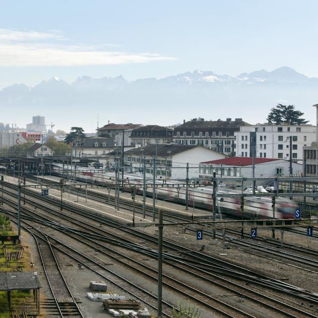 La gare de Renens dans l'Ouest lausannois. [keystone - GAETAN BALLY]