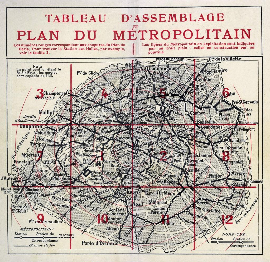 Plan du métro de Paris (1920) [AFP - Selva/Leemage]