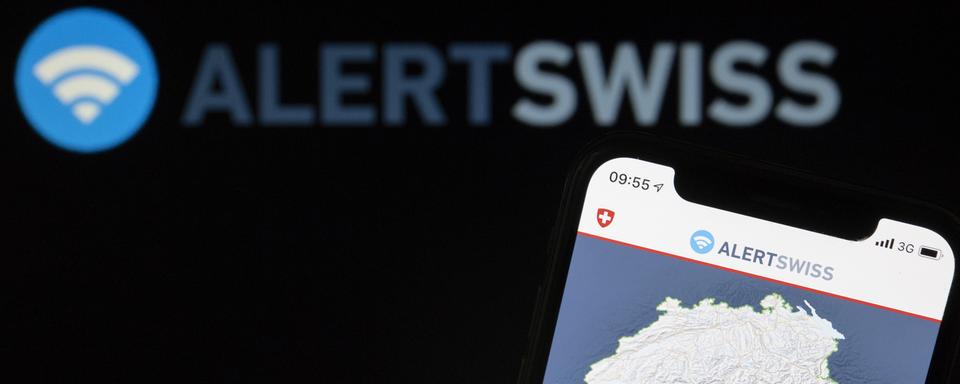 L'application "Alertswiss" de la Confédération. [Keystone - Anthony Anex]