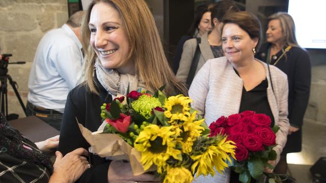 Les candidates Adèle Thorens et Ada Marra. [Keystone - Laurent Gillieron]