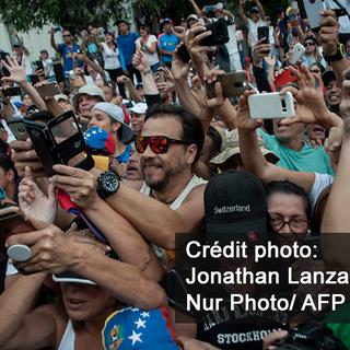 Le retour triomphal de Juan Guaido à Caracas. [Nur Photo/ AFP - Jonathan Lanza]