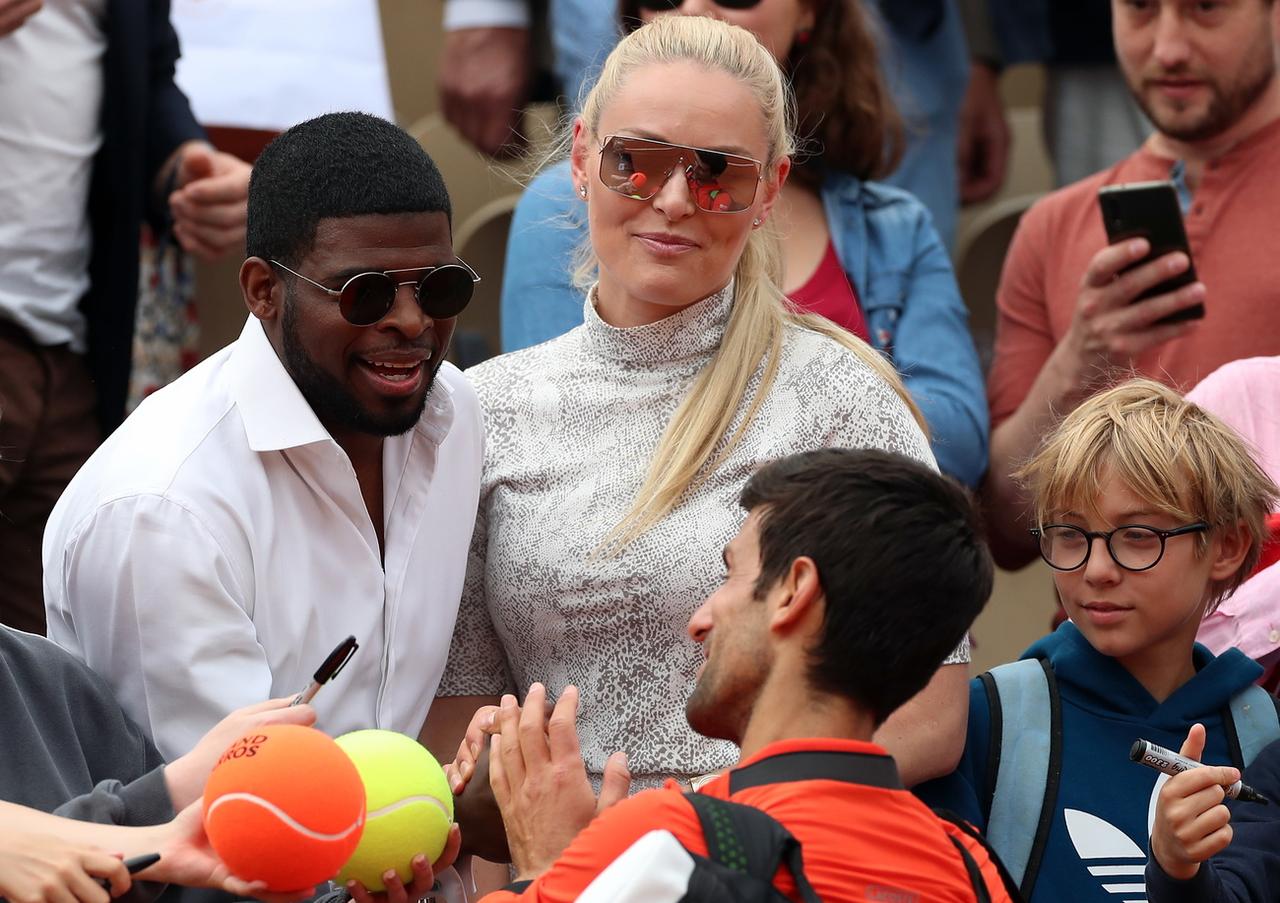 Le hockeyeur Subban et l'ex-skieuse Vonn ont assisté à la rencontre. [KEYSTONE - Srdjan Suki]