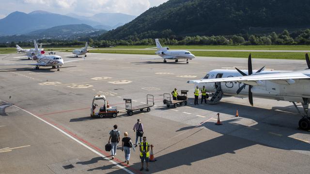 L'aéroport de Lugano (TI). [Ti-Press/Keystone - Alessandro Crinari]