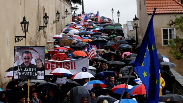 Manifestation contre le premier ministre Tchèque Andrej Babis. [Reuters - David W Cerny]