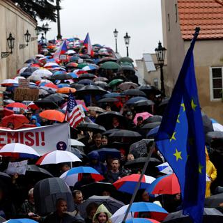 Manifestation contre le premier ministre Tchèque Andrej Babis. [Reuters - David W Cerny]