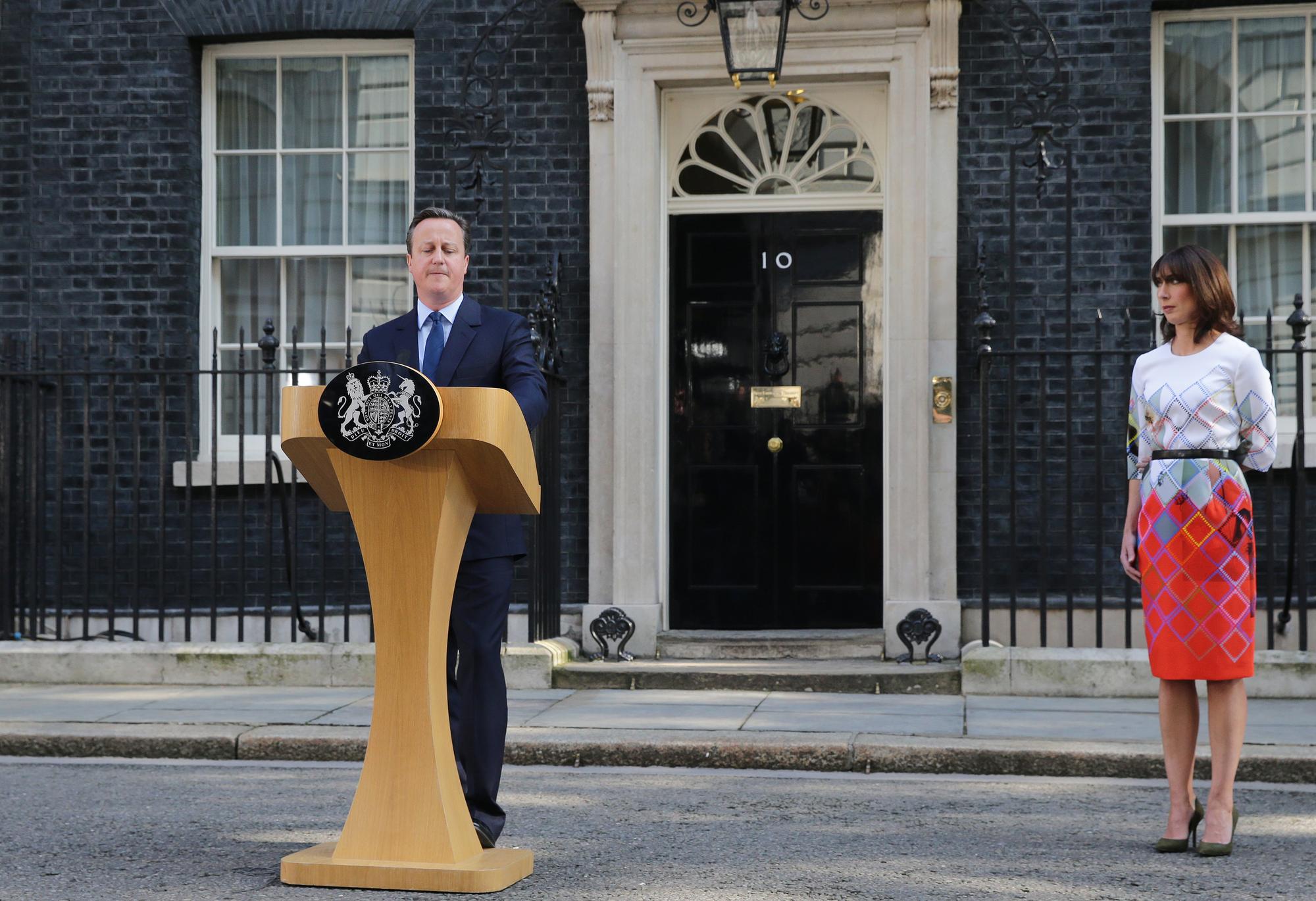 David Cameron lors de l'annonce de sa démission. [AFP - Michael Kappeler]