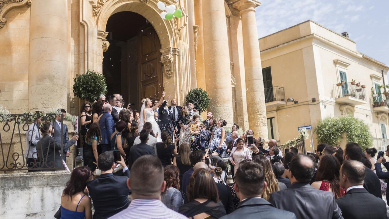 Un mariage à Noto, dans la province de Syracuse, dans le sud de la Sicile, en 2016. [Keystone - Alessandro della Valle]