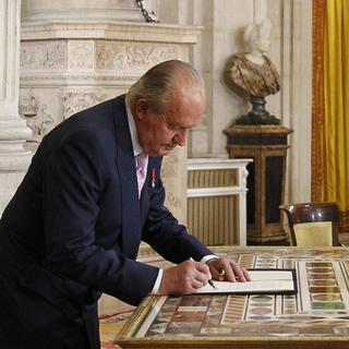 Juan Carlos 1er lors de son abdication, en 2014.