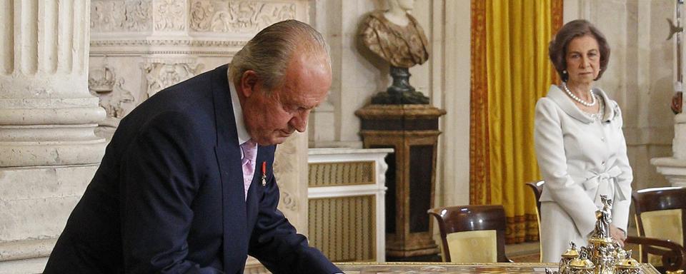 Juan Carlos 1er lors de son abdication, en 2014.