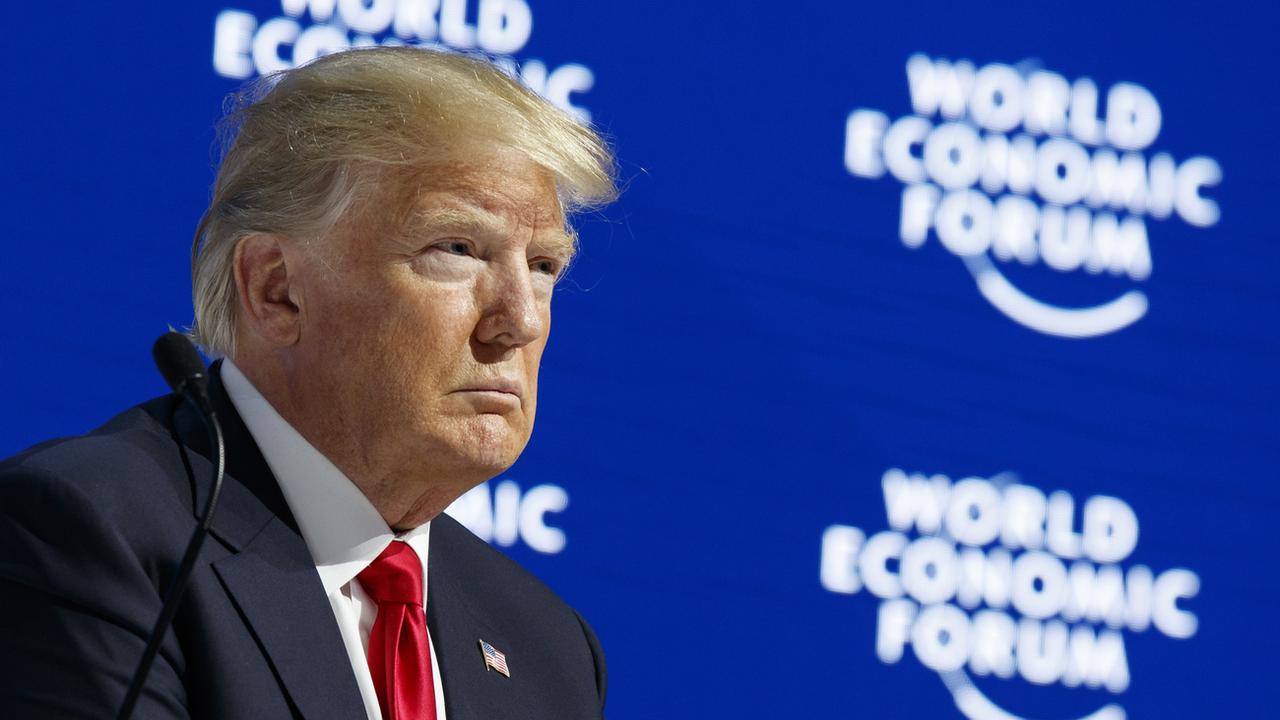 Donald Trump lors de sa venue à Davos en janvier 2018. [AP/Keystone - Evan Vucci]