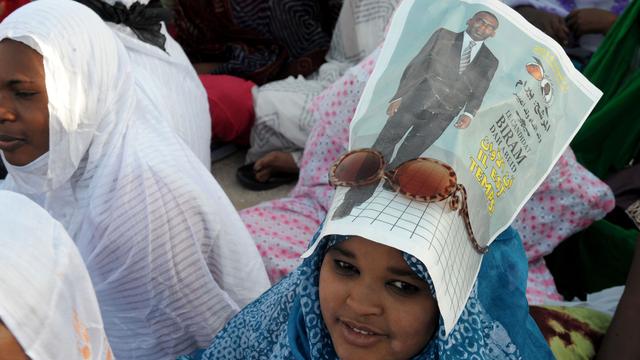 Portrait d'une partisane de Biram Dah Abeid pendant une manifestation. [AFP - Seyllou]