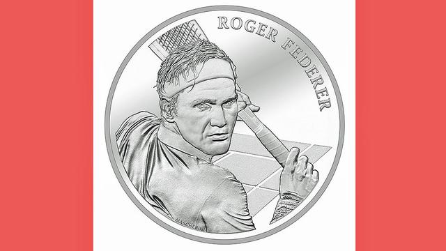 La pièce à l'effigie de Roger Federer. [Swissmint - Benjamin Zurbriggen]