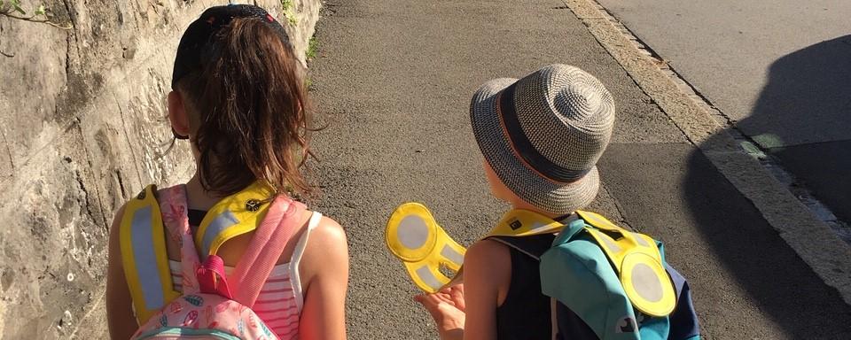 Des enfants d'une ligne de Pédibus lausannoise. [RTS - Sarah Clément]