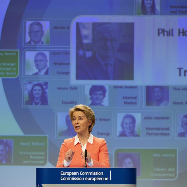 Le Parlement européen doit voter l’investiture de la Commission présidée par l’Allemande Ursula von der Leyen. [AP Photo/Keystone - Virginia Mayo]