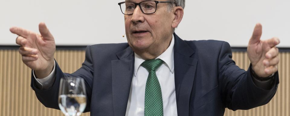 Le patron de La Poste Schwaller devant la presse à Berne, 07.03.2019. [Keystone - Alessandro della Valle]