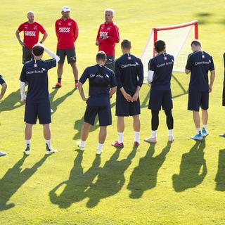 L'équipe de Suisse à l'entraînement à Montreux. [Keystone - Laurent Gilliéron]