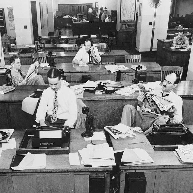 Salle de rédaction du New York Times en 1942.