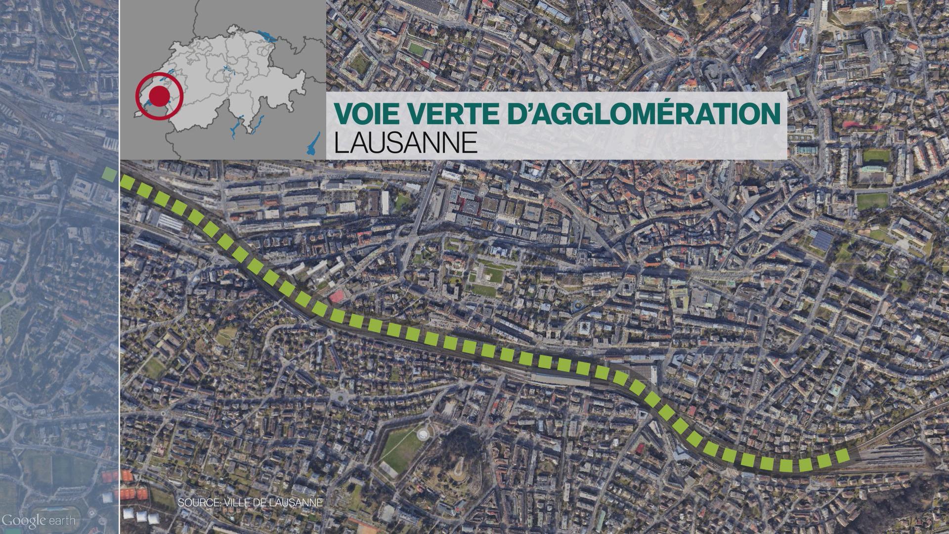 Le projet de voie verte d'agglomération à Lausanne. [. - DR]