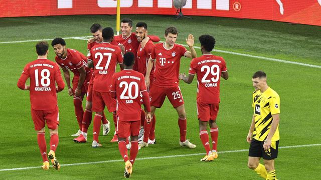 La joie des joueurs du Bayern Munich après leur 3e but. [Martin Meissner, Pool]