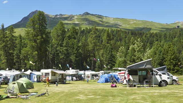 Un camping TCS à St-Moritz. [Keystone - PPR/TCS Camping]