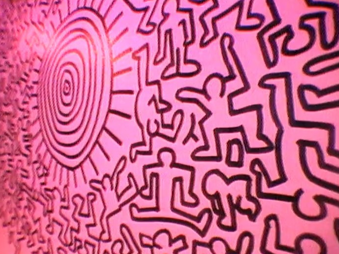 Oeuvre de Keith Haring réalisée au Montreux Jazz Festival de 1983