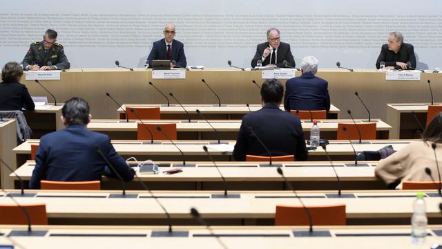 La conférence de presse des autorités fédérales à Berne, 24.03.2020. [Keystone - Anthony Anex]