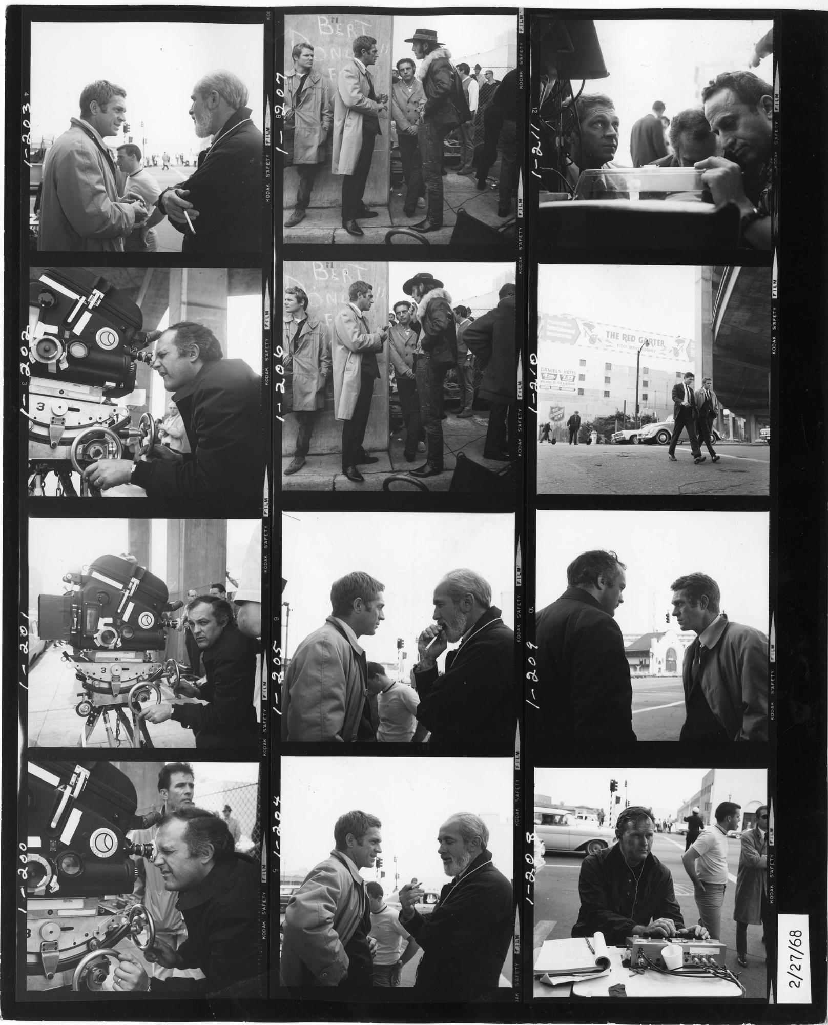 Une planche contact du film "Bullitt" de Peter Yates, sorti en 1968. [Collection ChristopheL via AFP]