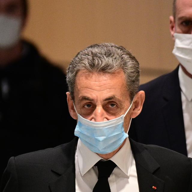 L'ex-président Nicolas Sarkozy lors de son arrivée à son procès, le 7 décembre 2020 au tribunal de Paris. [AFP - Martin Bureau]
