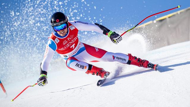 Mauro Caviezel dans le Super-G de Kitzbühel. [APA/EXPA/Keystone - Johann Groder]