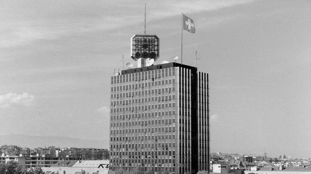 La tour de la télévision de Genève en 1980. [RTS]