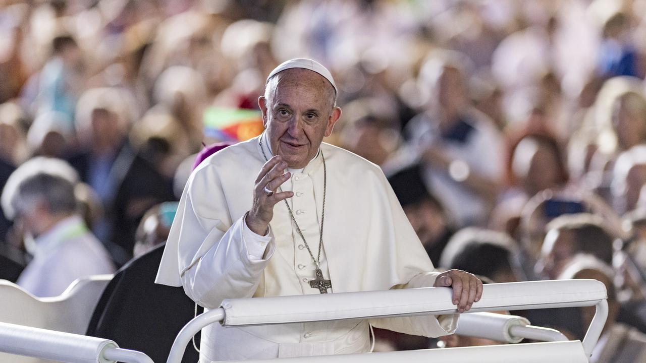 Le pape François lors de sa visite à Genève en 2018. [Keystone - Martial Trezzini]