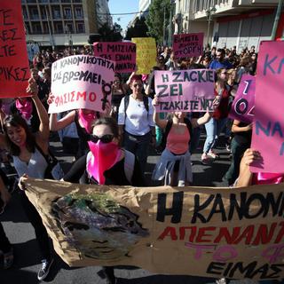 Manifestation LGBTQ en Grèce pour protester contre l'assassinat de l'activiste Zak Kostopoulos en 2018. [NurPhoto via AFP - Giorgos Georgiou]