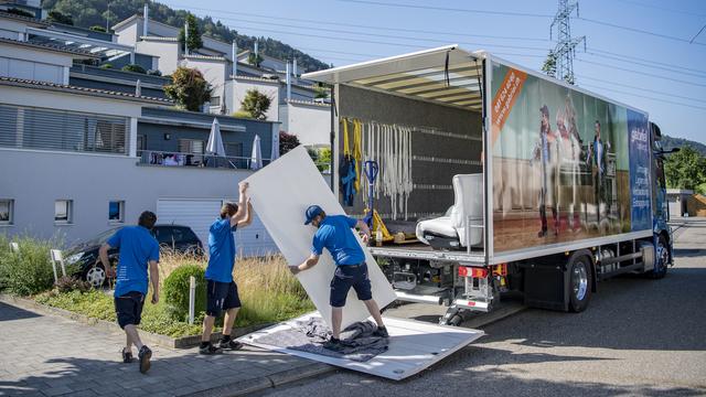 Un déménagement, le 30 juillet 2020 à Root dans le canton de Lucerne. (image d'illustration) [Keystone - Urs Flueeler]