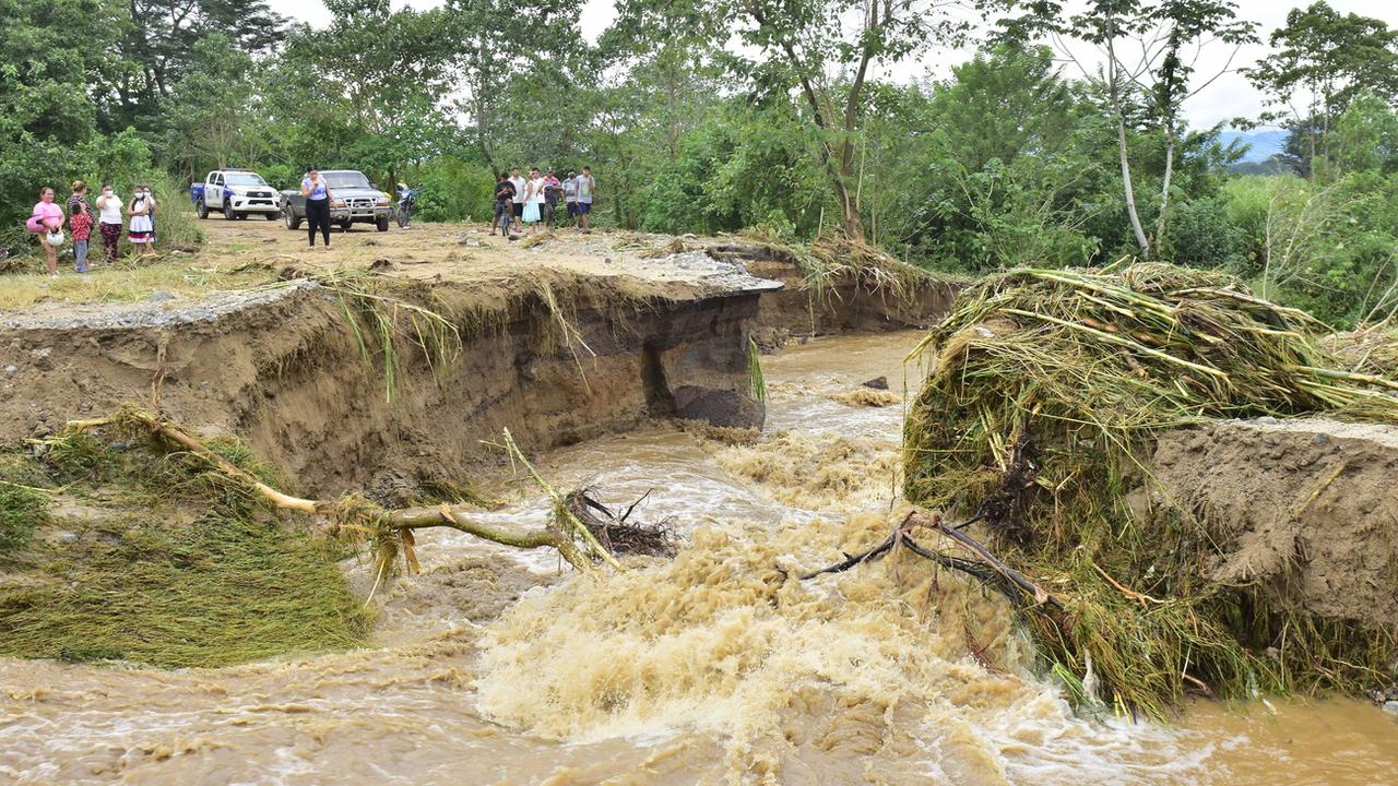 Le passage de l'ouragan Eta a provoqué des pluies torrentielles et d'importantes inondations au Honduras. [KEYSTONE - KEYSTONE]