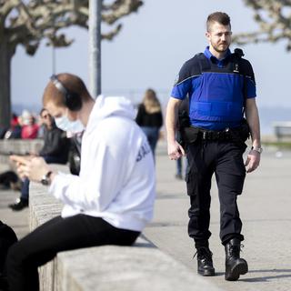 La police municipale de Genève a rencontré sa population le vendredi 18 septembre 2020. [Keystone - Salvatore Di Nolfi]