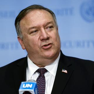 Le secrétaire d'Etat américain Mike Pompeo a proclamé le retour des sanctions de l'ONU contre l'Iran. [AP/Keystone - Mike Segar]