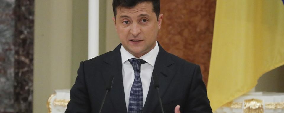 Le président ukrainien Volodymyr Zelensky. [EPA/Keystone - Sergey Dolzheno]