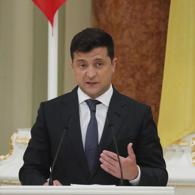 Le président ukrainien Volodymyr Zelensky. [EPA/Keystone - Sergey Dolzheno]