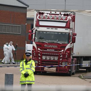 Le 23 octobre 2019, les corps de 39 personnes étaient découverts dans ce camion, à Thurrock, dans le sud de l'Angleterre. [Keystone/AP - Alastair Grant]