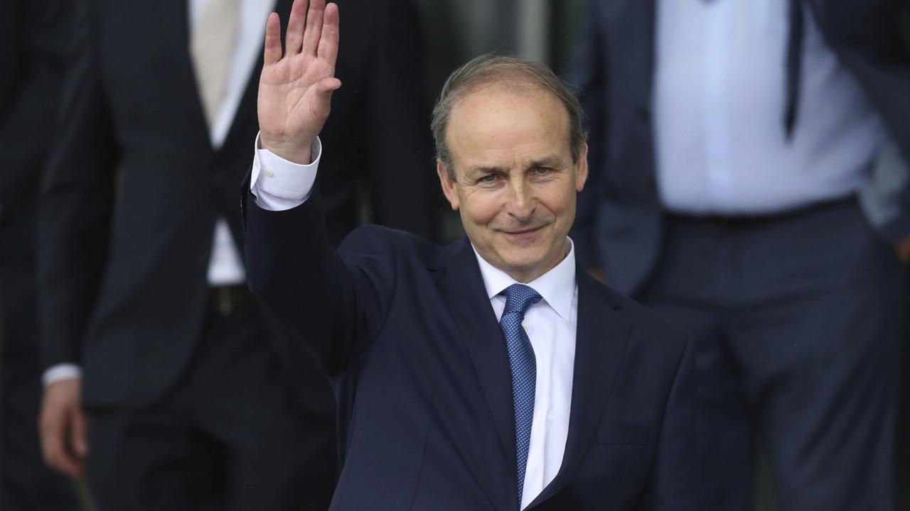 Micheal Martin juste après avoir été élu Premier ministre. [Keystone - Niall Carson/PA via AP]