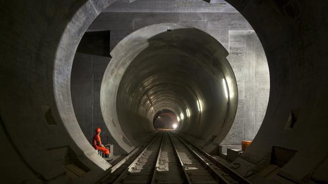 Le tunnel de base du Gothard, près de Faido (TI). [Keystone - Martin Ruetschi]