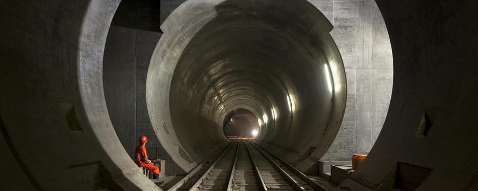 Le tunnel de base du Gothard, près de Faido (TI). [Keystone - Martin Ruetschi]