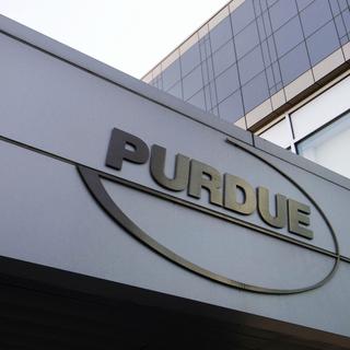 Le logo de Purdue Pharma. [AP Photo/Keystone - Douglas Healey]