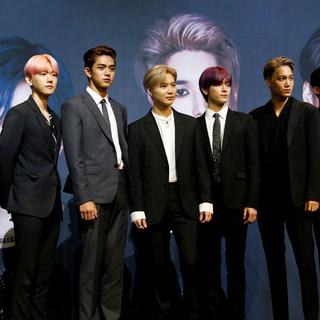 Les membres du groupe de K-pop "SuperM" en 2019.