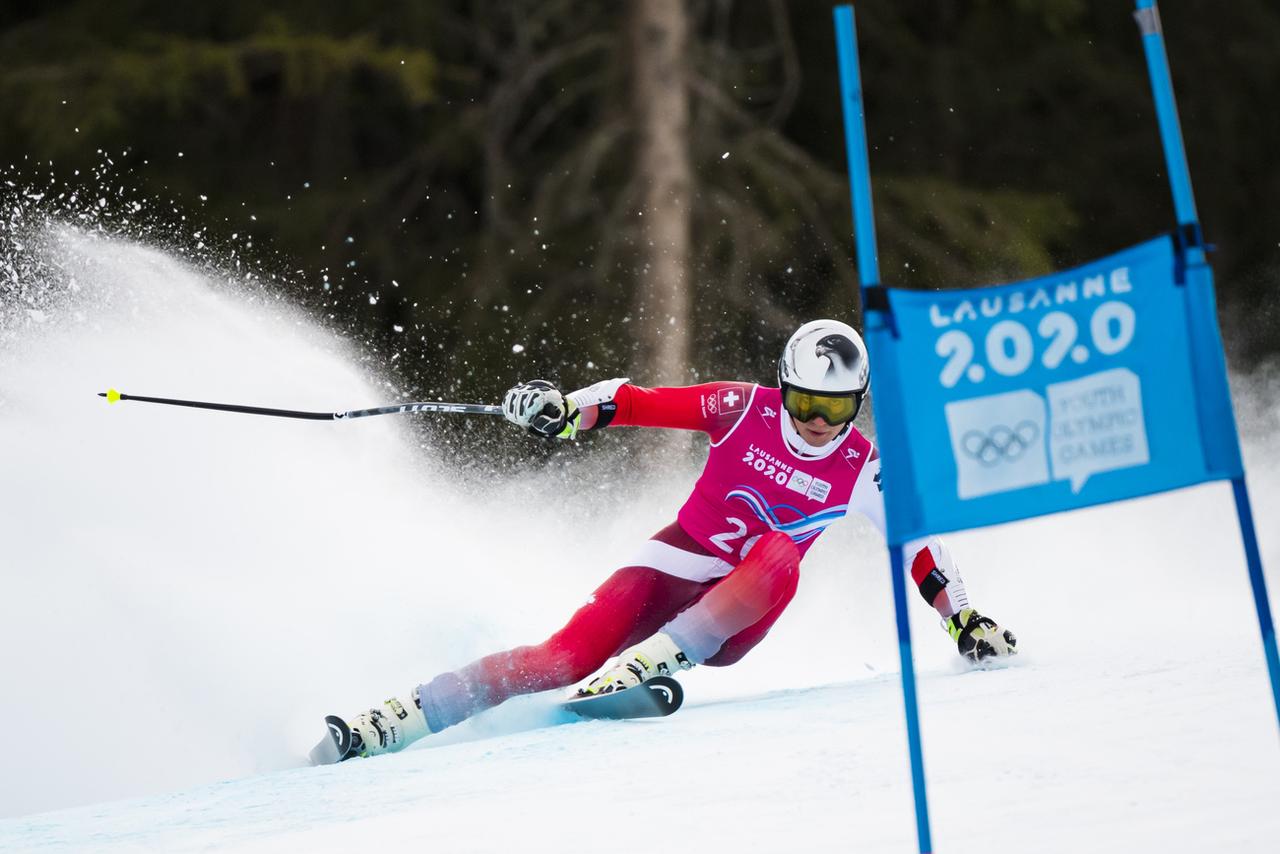 Luc Roduit est allé chercher sa 2e médaille des JOJ. [Keystone - Jean-Christophe Bott]