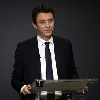 Benjamin Griveaux annonce l'abandon de sa candidature à la mairie de Paris, le 14 février 2020 dans les bureaux de l'AFP à Paris. [AFP - Lionel Bonaventure]