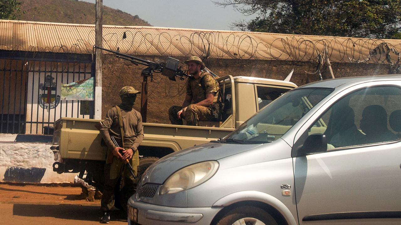 Soldats russes en soutien au gouvernement centrafricain à Bangui, 25.12.2020. [Anadolu Agency/AFP - Nacer Talel]