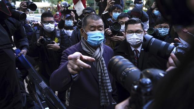 Jimmy Lai à son arrivée à la Court d'Appel de Hong Kong, le 31 décembre 2020. [Keystone/AP photo - Kin Cheung]