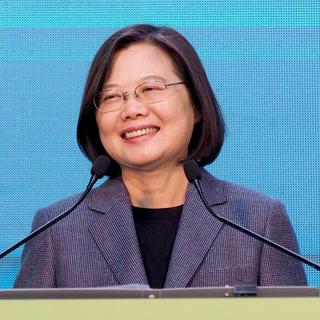 Tsai Ing-wen lors d'une conférence de presse après sa victoire de l'élection présidentielle taïwanaise. [EPA/Keystone - David Chang]