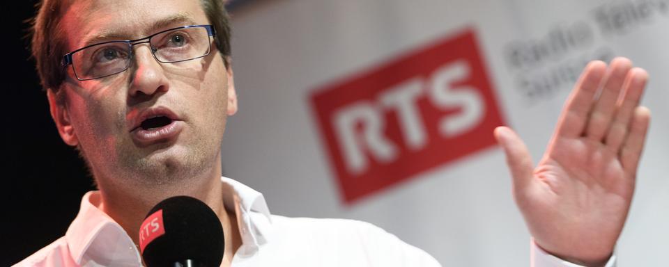 Laurent Caspary, rédacteur en chef de l'actualité radio à la Radio Télévision Suisse (RTS). [Keystone - Laurent Gillieron]